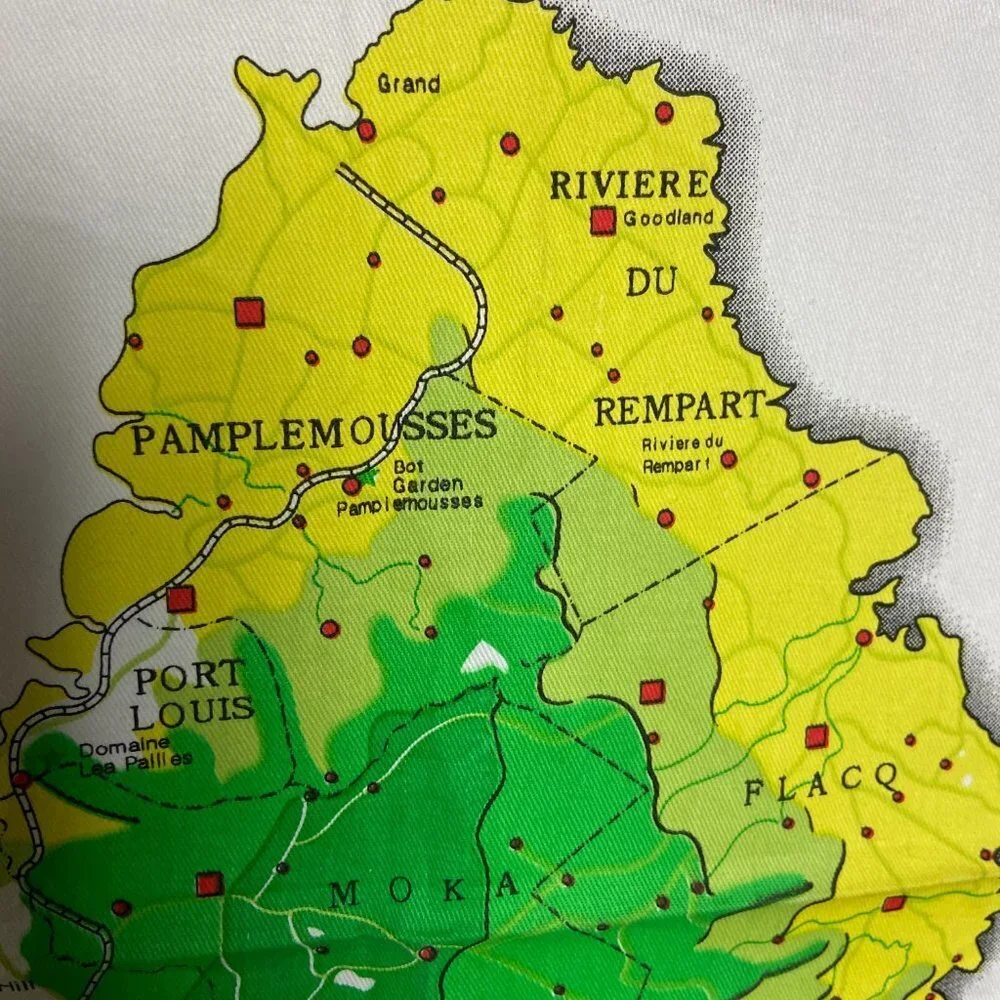 NWOT RARE Mauritius Map Tea Towel